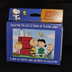 Vintage Hoyle Peanuts‎ 50 Celebration Collector Tin 2 Decks Playing Cards Sealed